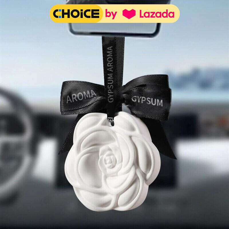 car perfume car accessories Wardrobe Aromatherapy Camellia Car Rearview Mirror Pendant Plaster Fragrance Wax Piece Car aromatherapy Perfumed gypsum Bedroom