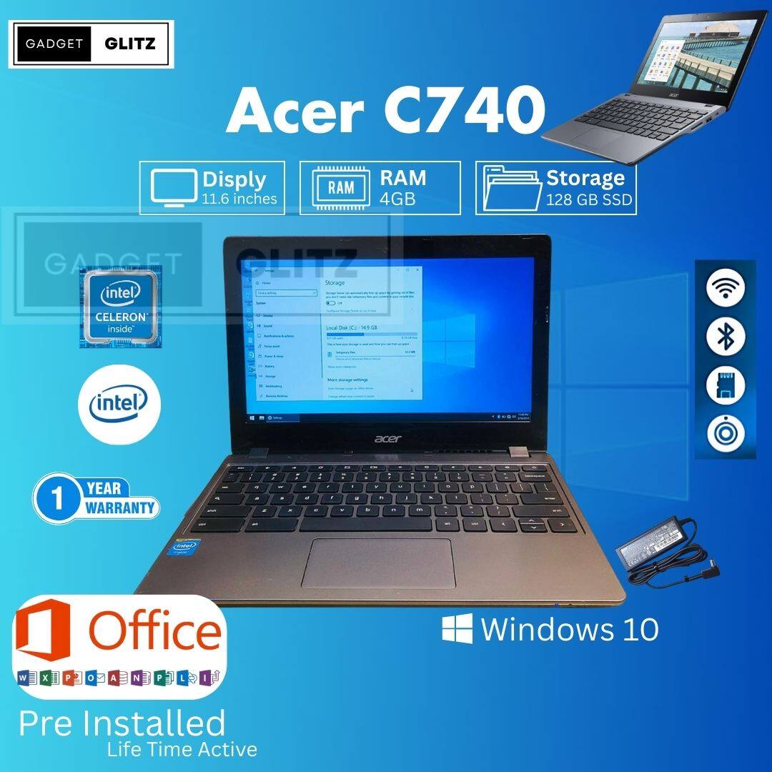 WINDOWS LAPTOP ACER C740||WINDOWS 10 128GB SSD||4GB RAM|| GOOD FOR STUDENTS BUNNIES GAMING OFFICE WORK LOW PRICE MURAH  11.6 inci skrin