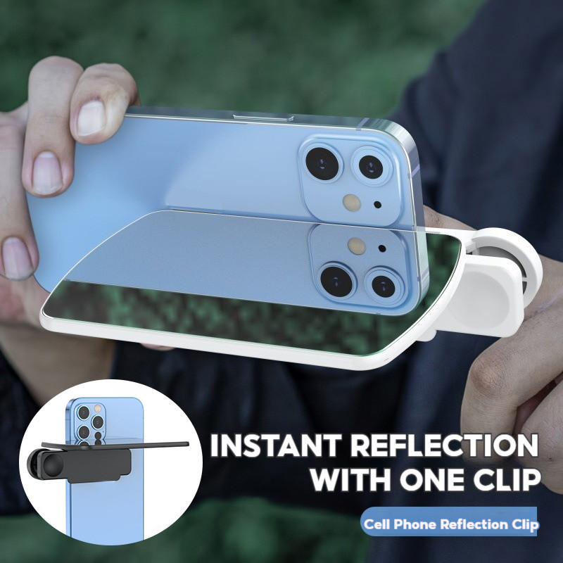 Smartphone Camera Mirror Reflective Clip Kit Phone Reflective Camera Clip Selfie Pseudo Reflection Outdoor Lens Power