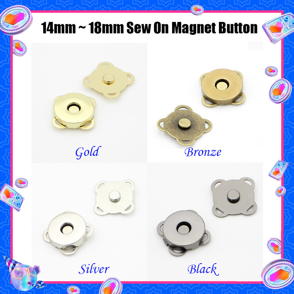 Sew On Magnet Button size 14mm ~ 18mm Butang Magnet Jenis Jahit for DIY Craft Beg Craft Bag