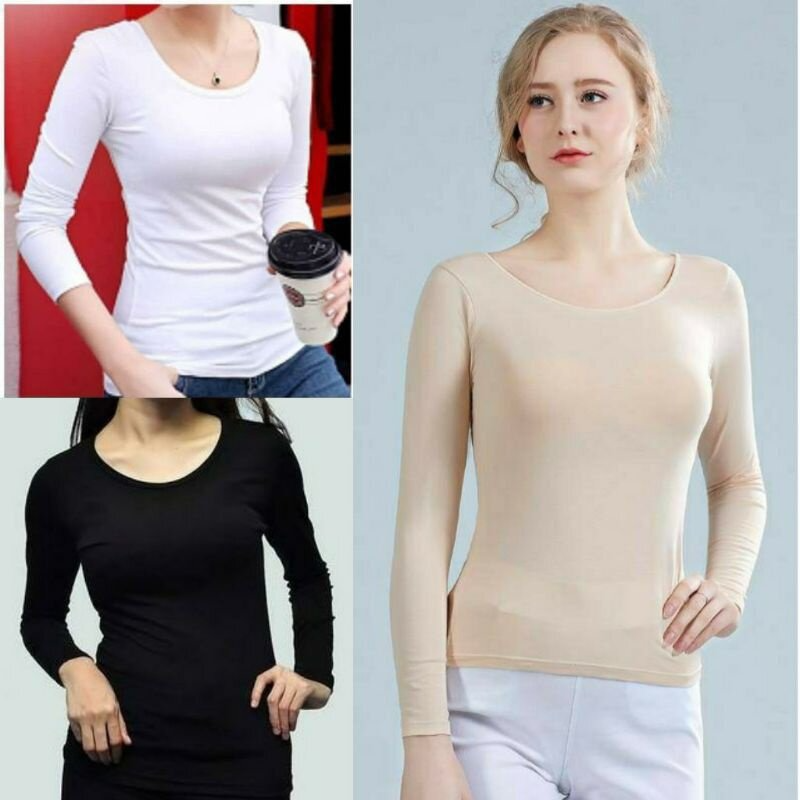 INNER LENGAN PANJANG Premium COTTON Strechable Good Quality Inner unisex