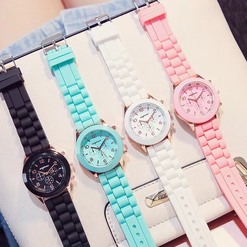 Geneva Fashion Rubber watch for women Candy Color Unisex Watches Quartz Relo watch for women sale now