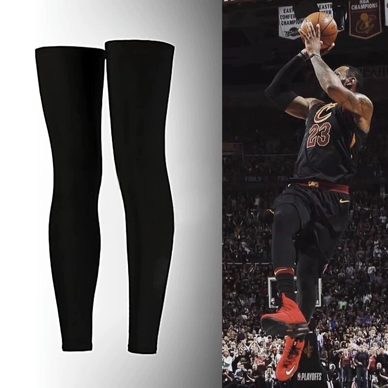 2PC football basketball leg protectors with high elasticity and quick drying breathable pantyhose sports leg protectors