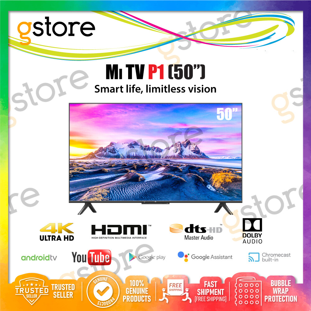[FREE SHIPPING] Xiaomi Mi LED TV P1 50" 4K UHD Limitless display with no-bezel [Netflix/Youtube/Google Service/Google Play/Google Assistant] Android Smart TV with 1 Year Warranty