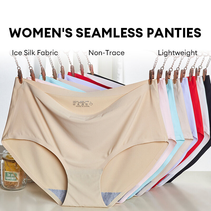 Panties For Woman High Premium Quality Women Fashion One Piece Seamless Ice Silk Panties Girls Clothing Underwear Panty