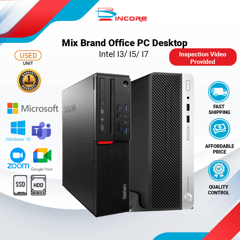 PC Clearance - Mix Brand HP Lenovo Office PC Desktop Budget Computer Murah Intel I3 I5 I7 Work Class