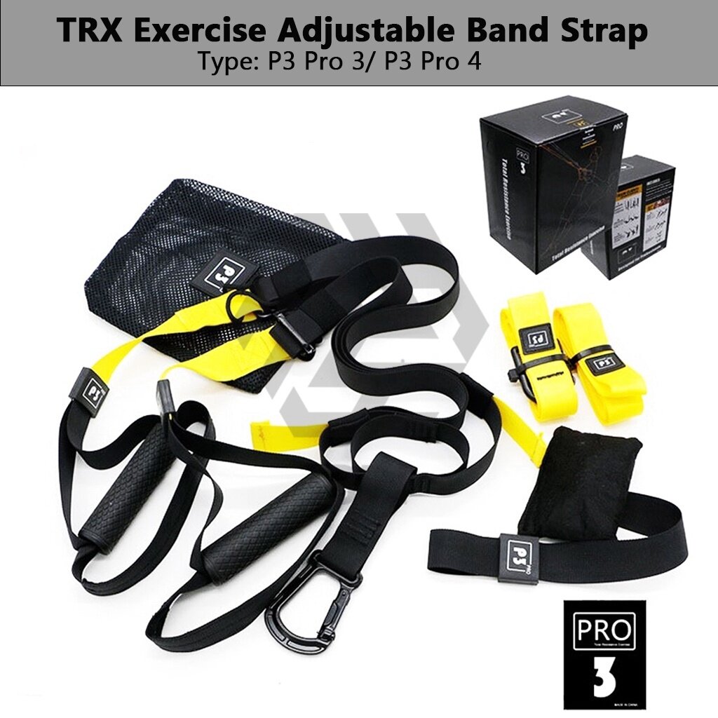 3H Tali TRX Premium Boleh Laras | Suspension Training Strap [Pro 3 & Pro 4] | Home & Gym Fitness