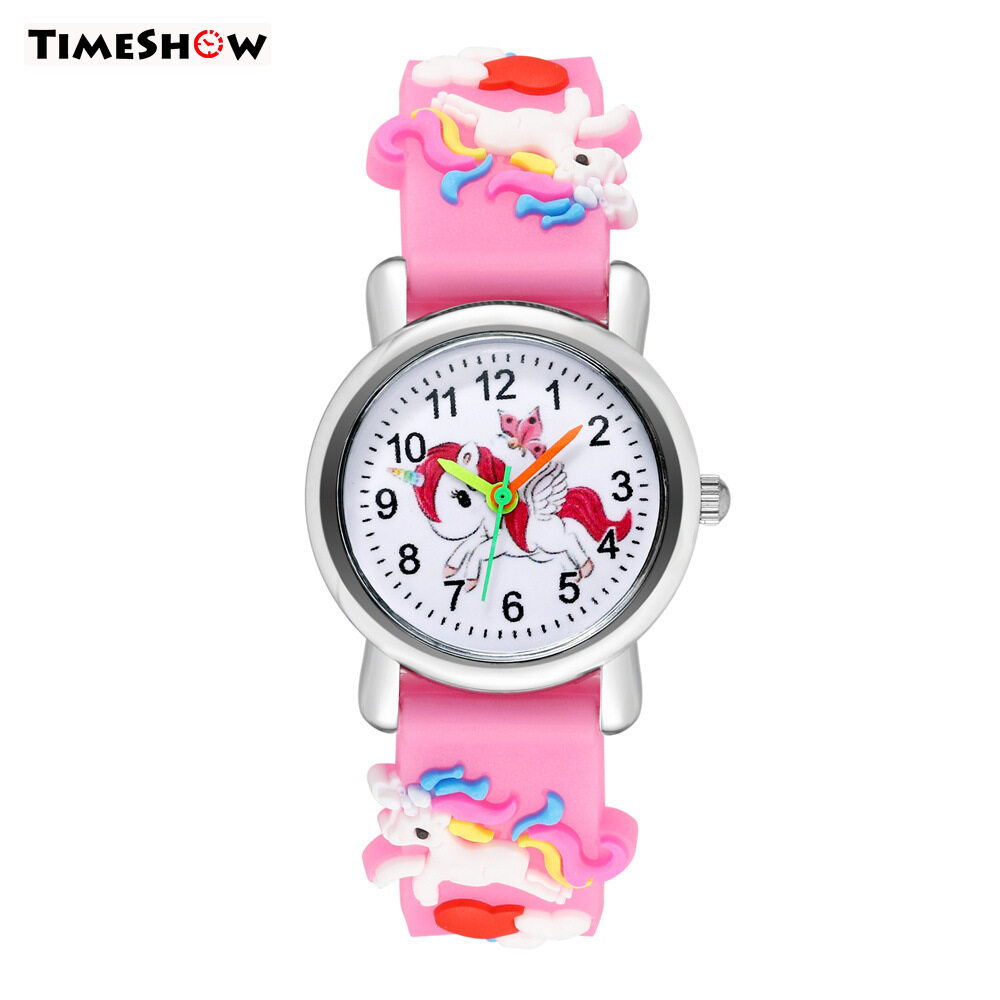 TimeShow Unicorn Pattern Children's Watch Colorful Plastic Band Unicorn Boy Girls Student Watch Gift Watch