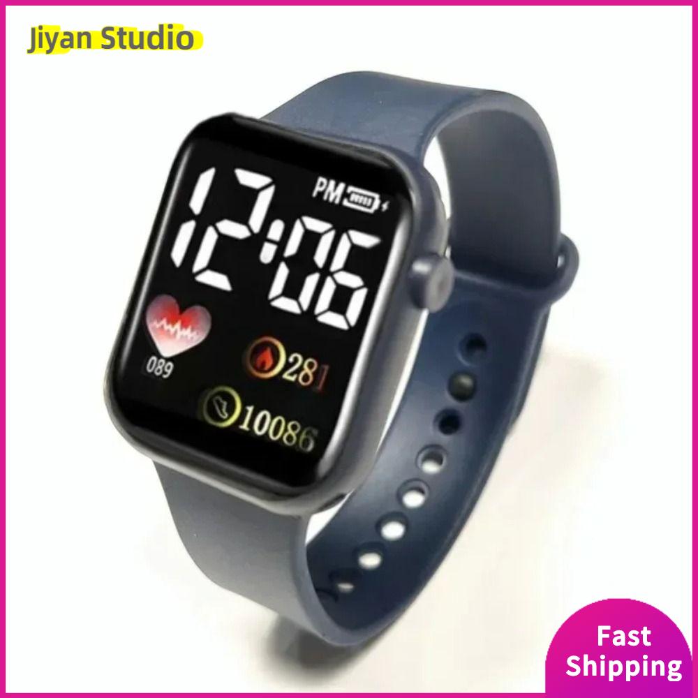 JIYAN2866 Square LED Electronic Watch Love Style Student Digital Sports Watch Couple Watch Electronic Watch