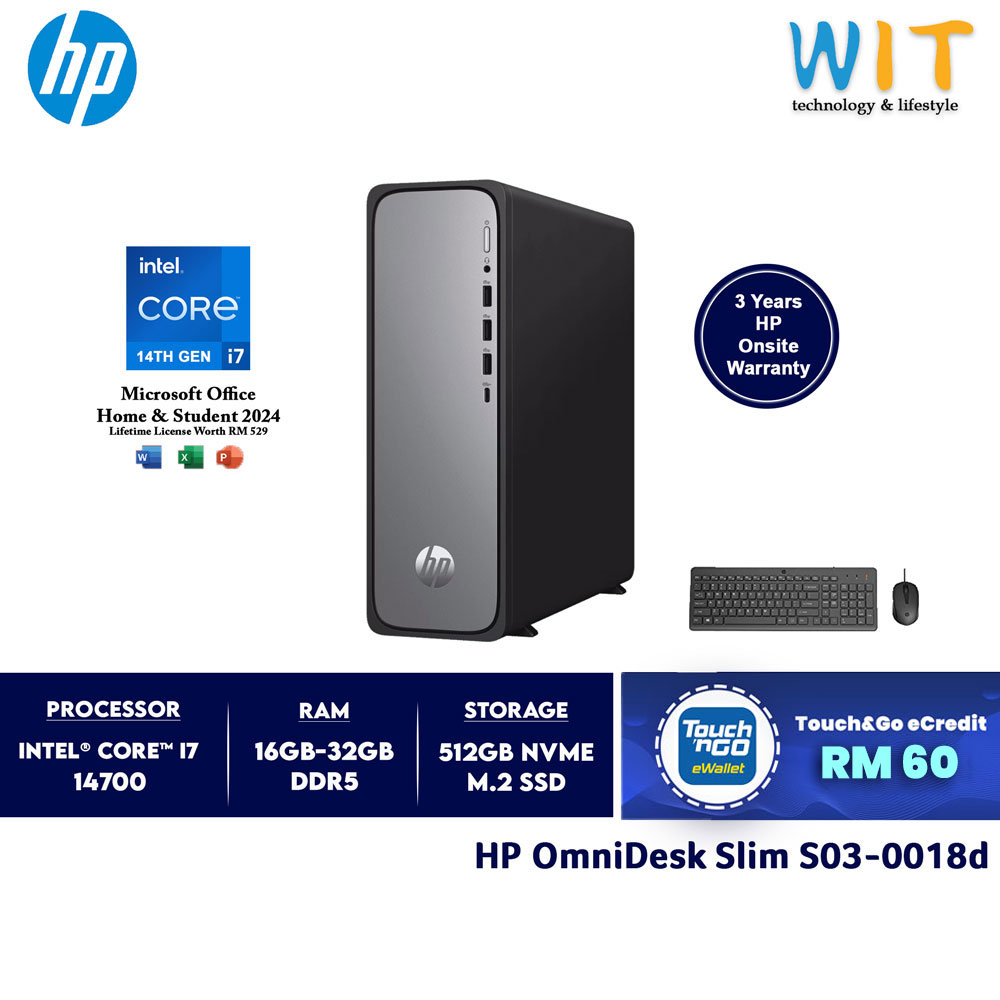 HP OmniDesk Slim S03-0018d (Intel Core i7-14700/16GB-32GB RAM/512GB SSD/Intel UHD/Office/W11/3 Years Onsite Warranty)