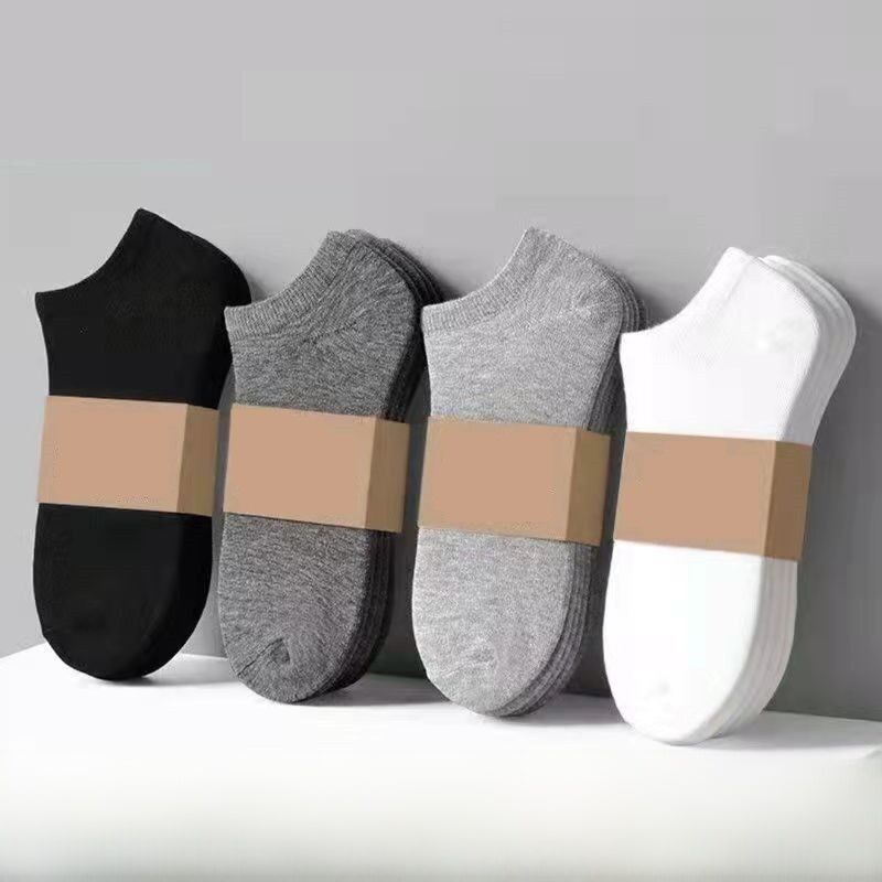 Men's Short Socks Breathable Absorbent Anti-Odor Summer Thin Tube Socks Student Casual Cotton Socks Comfortable All Season