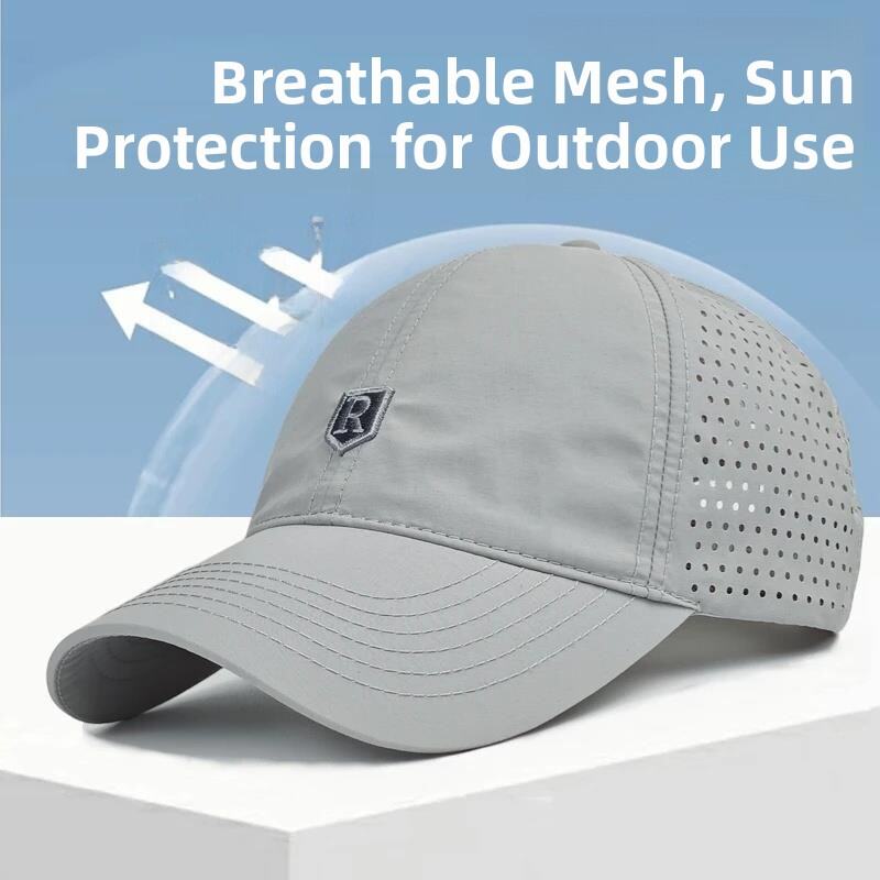 Men's Running Sports Hat Large Circumference Baseball Cap Quick Dry Mesh Summer Sun Hat Sun Protection Duckbill Cap Casual Style