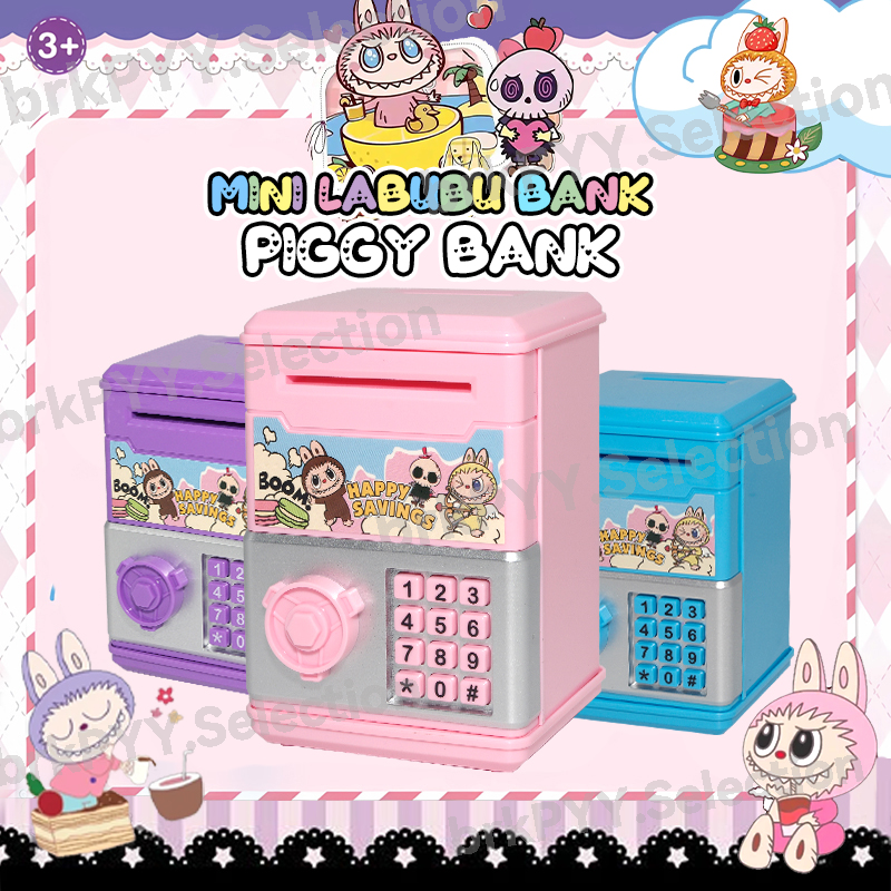 [ReadyStock ]Labubu Kromi MINI Piggy Bank For Kids Tabung Duit Kanak Kanak ATM Cute Toys Girls Boys Gifts Save Money Cartoon Coin Banks Storage Box