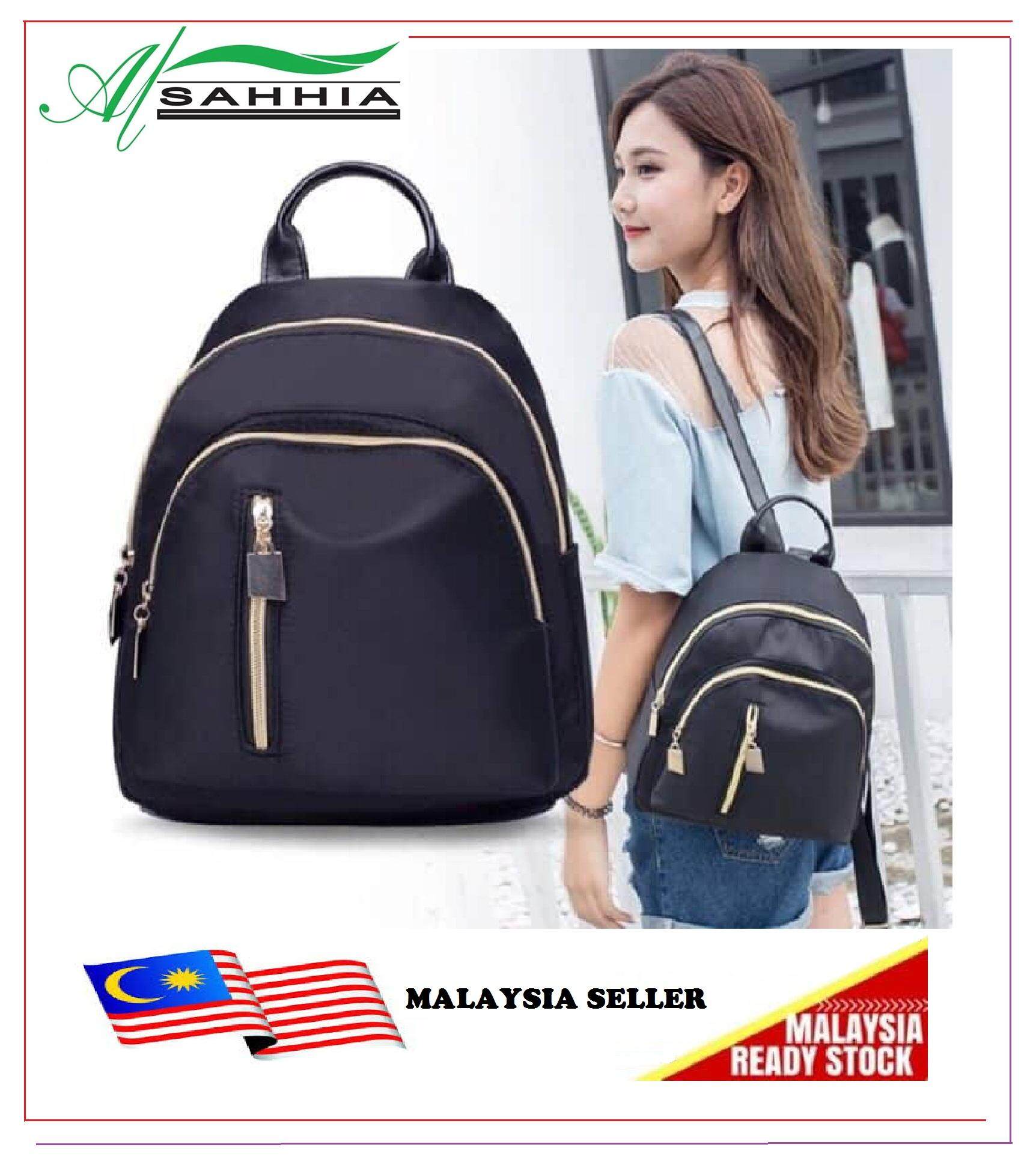 Al Sahhia Ready Stock Middle Straight Zip Backpack Casual Lady Beg