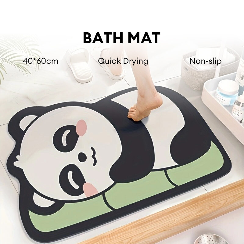 1pc Super Absorbent Bath Mat Quick Drying Diatomite Mud Bathroom Floor Mat Cartoon Bathroom Entrance Non-slip Rug Bathroom Accessories Home decor