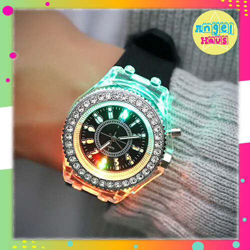 (Clearance Sales) LED Flash Geneva Luminous Watch Students Jellies Silicone Women Men's watch