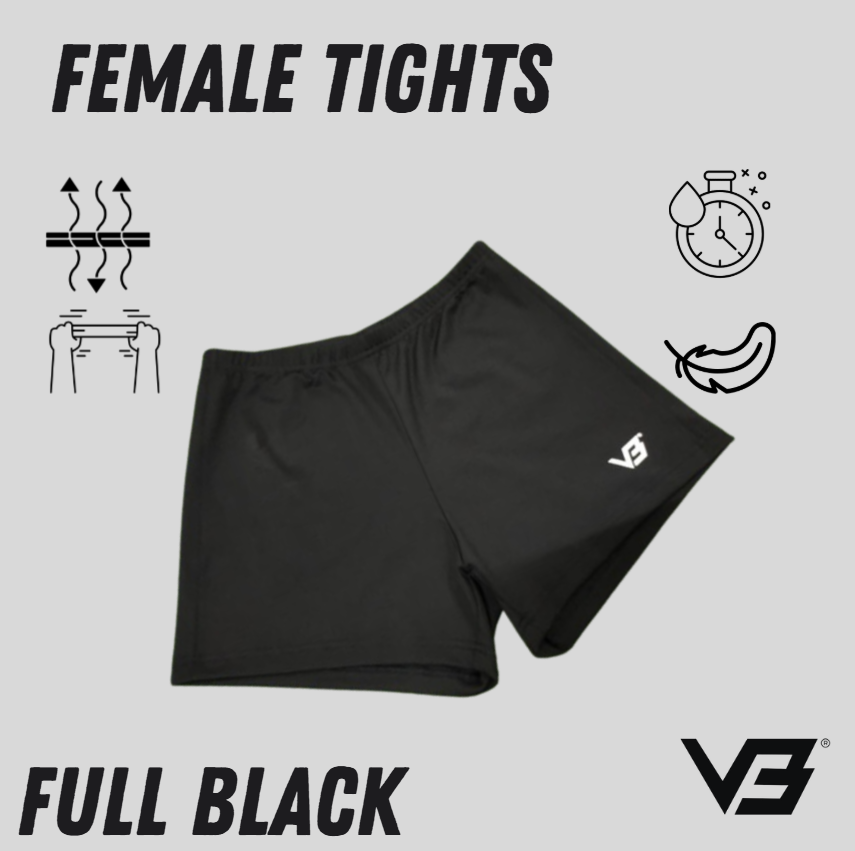 Seluar Pendek Tights Female full black Sports V3 Sports black Tights Fast Dry Comfortable