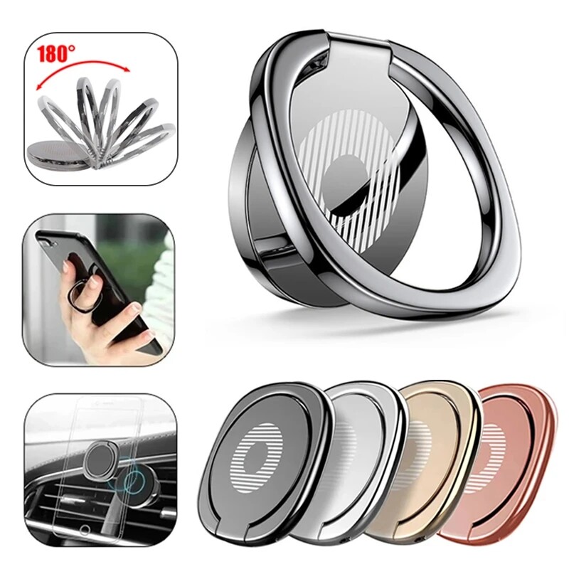 2023 Ultra Thin Metal Finger Ring Rotatable Phone Holder Stands 360 Degree Rotatable Mount for Smartphone IPhone PC Xiaomi Huawei