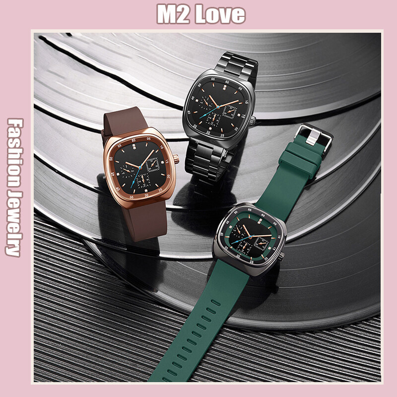 New Casual Fashion Watch Sports Retro Quartz Watches Square Silicone Digital Watches Jam Tangan