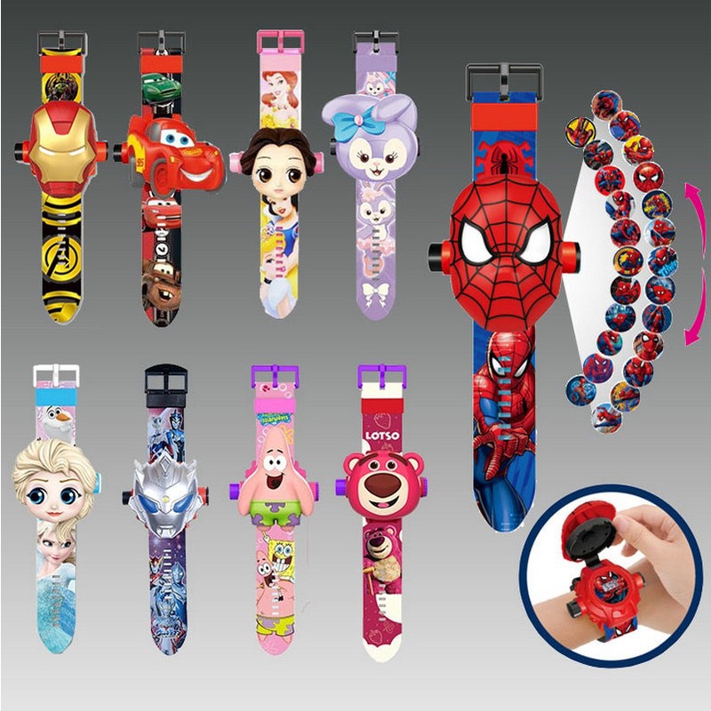 Children Watch 3D Projection Projector Watches Dinosaur Cartoon Digital Watches Kids Clock Boys Girls Toy Gifts