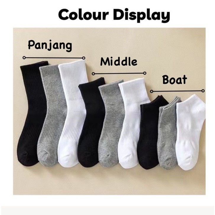 Stokin sekolah Kapas Socks Cotton School Stokin Lelaki Perempuan Sekolah