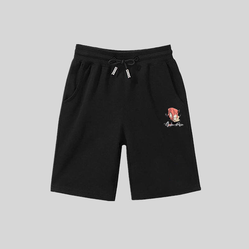 ILKR Lelaki Seluar Pendek  Baru Kasual Lurus Seluar Pendek Longgar Trend Semua Perlawanan Percetakan Sukan Lima-Titik Seluar