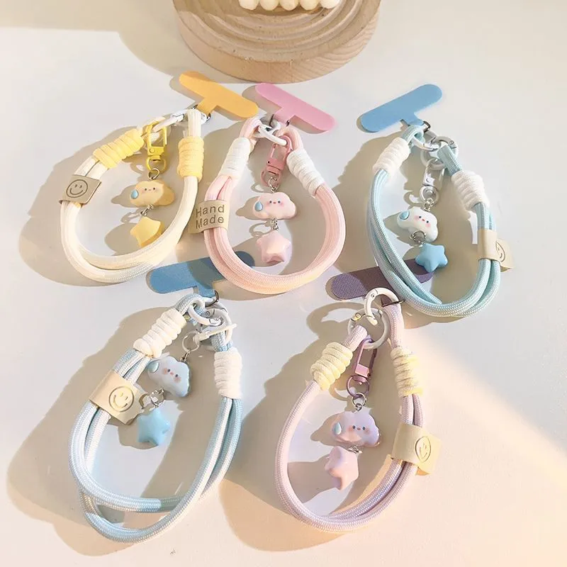 Adorable Cloud Star Mobile Phone Wristband Keychain Camera Lanyard Universal Silent Fun Jewelry Digital Accessories