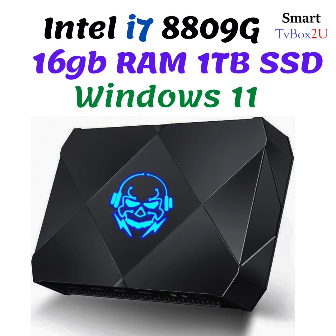 Gaming PC Intel Core i7 8809G Windows 11 Mini PC DDR4 16GB RAM 1TB SSD Mini Laptop CPU Computer Desktop Computer Radeon RX Vega Gaming Computer Gamer Computer