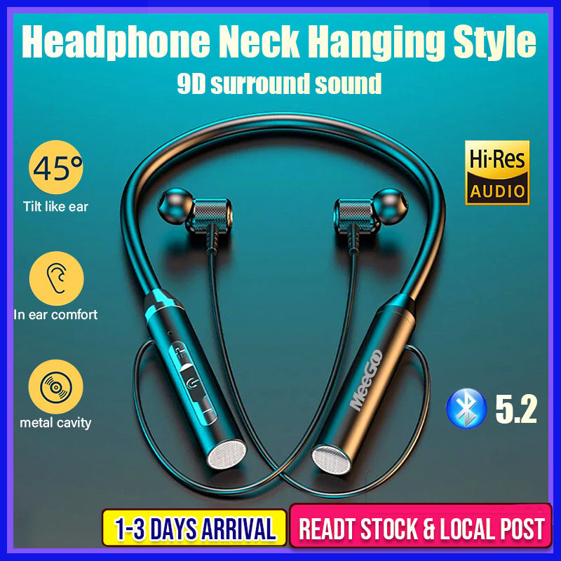 IPX5 Bluetooth Earphone Neckband Wireless Earbuds with microphone  Magnetic with Noise Canceling Sports Running Headset  Waterproof Headphone 9D Stereo Bass Headset
