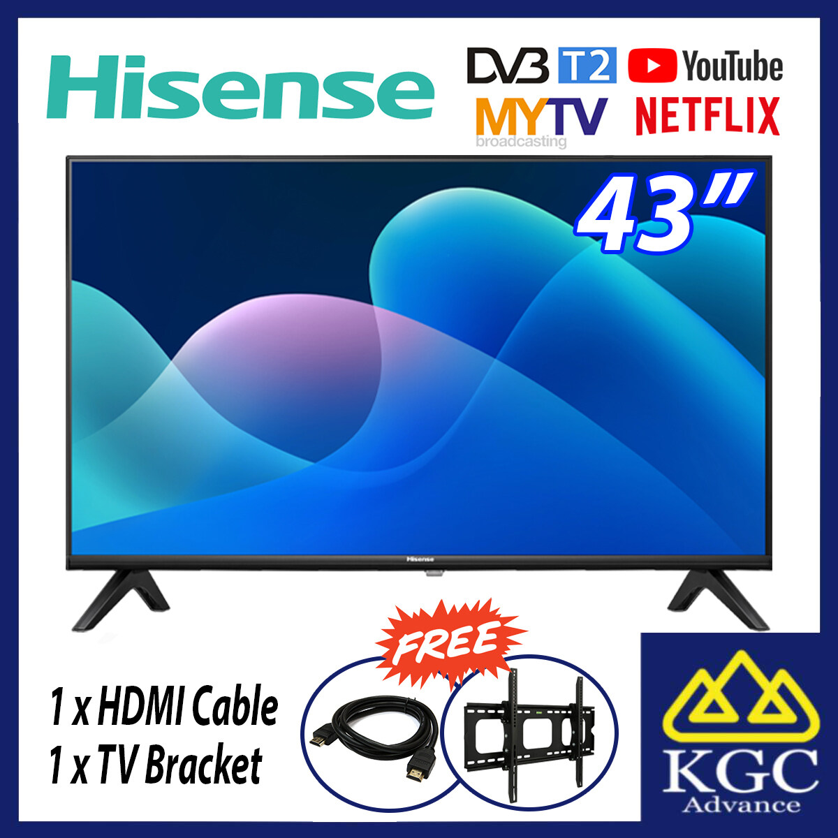 (Free Shipping) Hisense 43" Full HD Smart LED TV 43A4000H (Free Bracket + HDMI Cable)