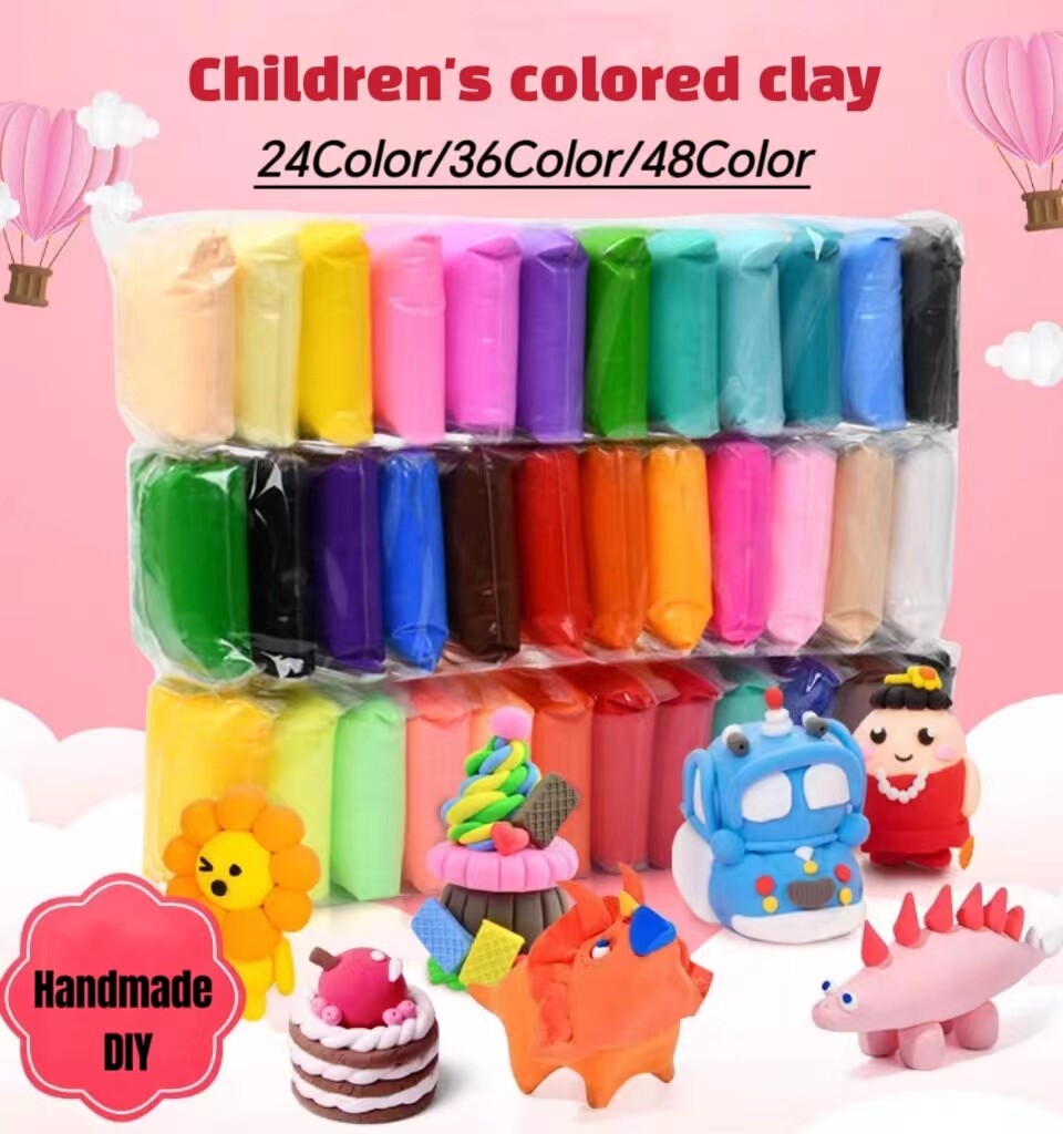 Ultra light clay 48 color boxed set rubberclay colored clay ultra light clay, children'shandmade 24 color 36 color air dry clay